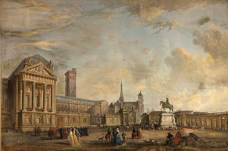 Jean-Baptiste Lallemand Place Royale de Dijon en oil painting image